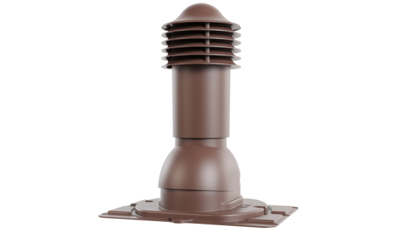 Труба вентиляционная Viotto с универсальным проходным элементом, d-110мм, h-550мм, утепленная, корич